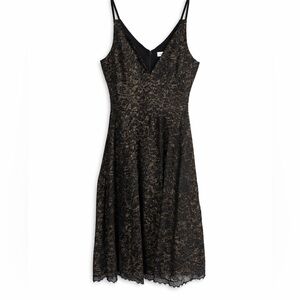 Dress the Population Gold and Black Floral Lace Formal Dress